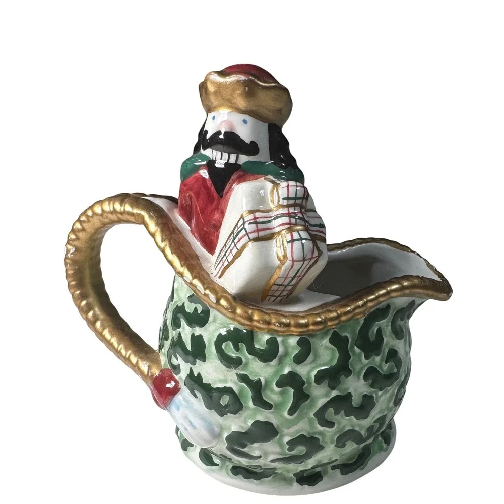 Avon China Santa Claus Nutcracker Creamer Pitcher‎ Christmas Collectible Novelty
